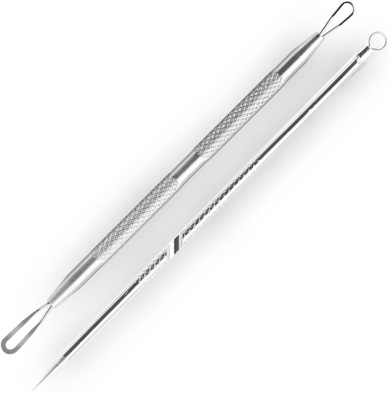 DERMATED 2 Pcs Pimple Extractor Tool Surgical Stainless Steel 410 | Comedone Extractor, Pimple Popper, Blackhead Remover for Face, Zit Popper, Pimple Needle for Acne Removal - Image 1